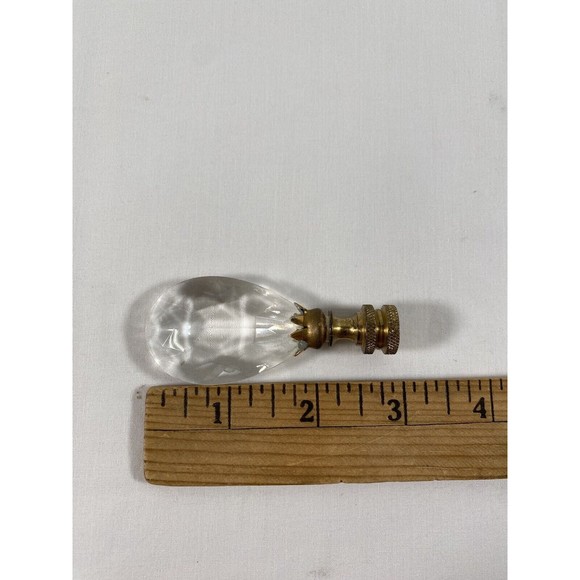 Vintage Crystal Oval Lamp Finial Ceiling Fan Puller #18 - Picture 4 of 4